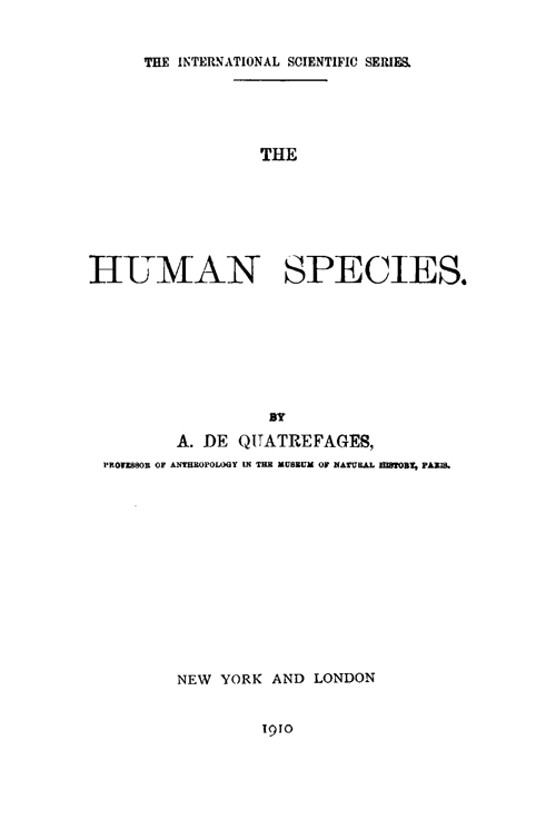 (image for) The Human Species - Click Image to Close